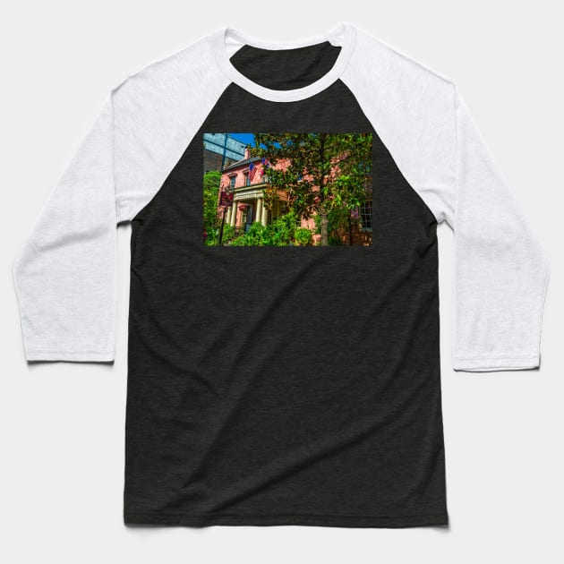 The Olde Pink House Savannah Georgia Baseball T-Shirt by Gestalt Imagery